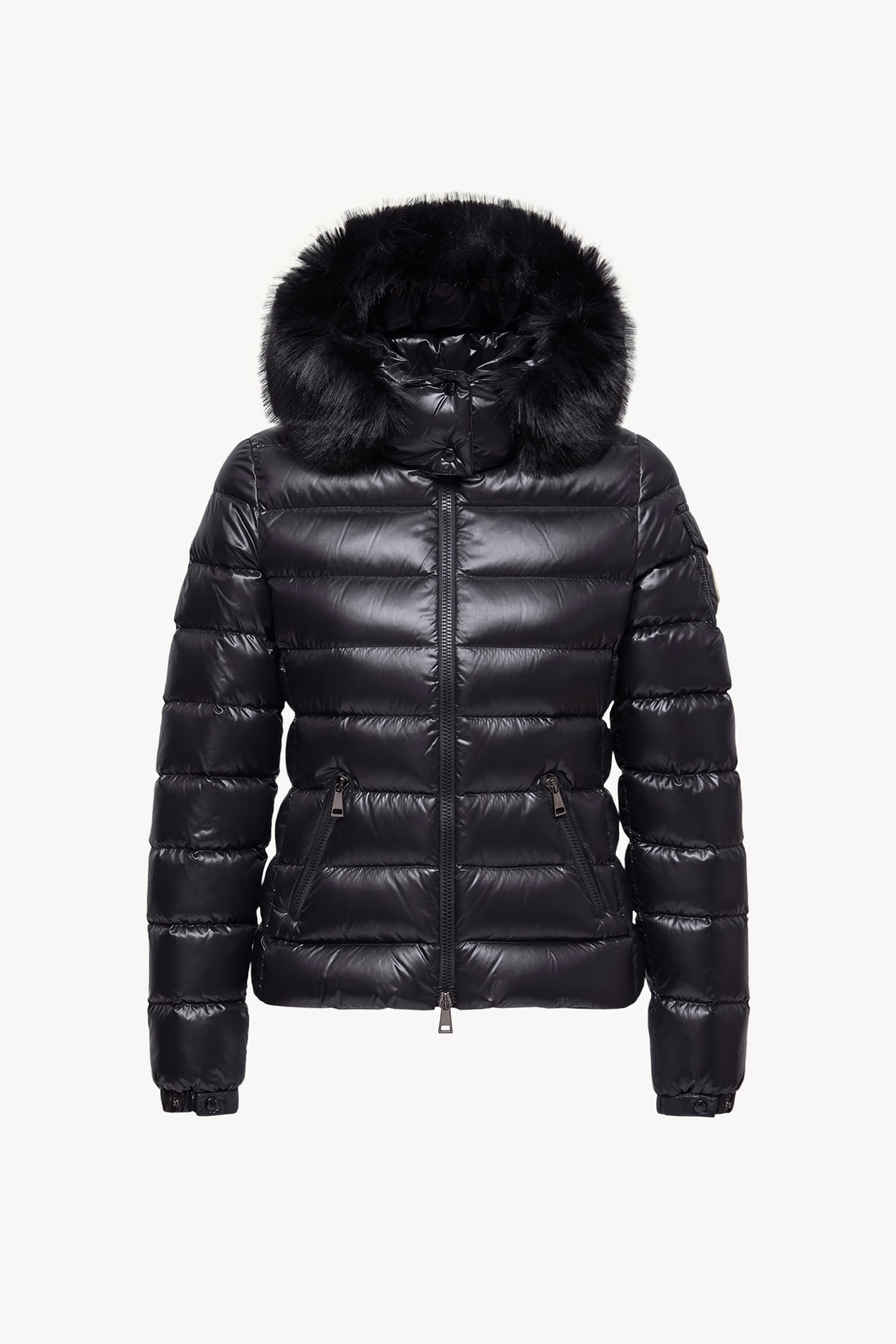 Badyf Faux Fur-Trimmed Hooded Short Down Jacket Women Black Moncler 2